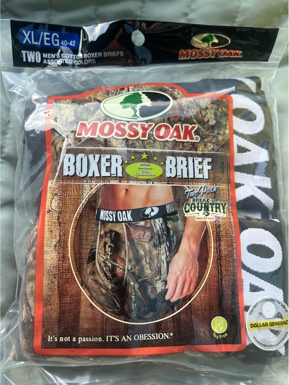 Mossy Oak Men's Cotton Boxer Briefs XL Size 2-Pack